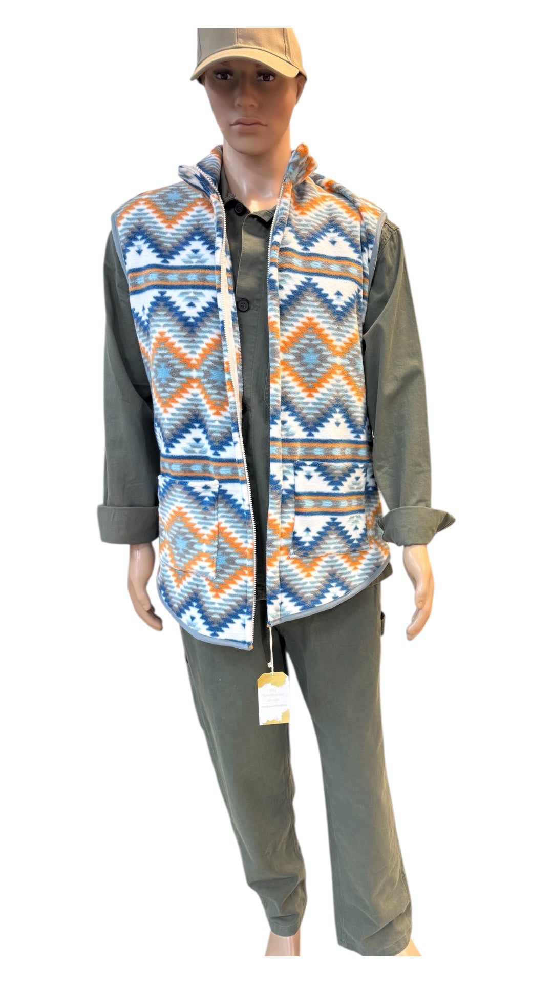 Mens Long sleeve top, mixed with African cross colours